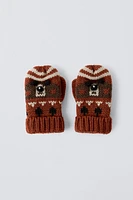 BEAR KNIT MITTENS