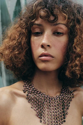 JEWELED WATERFALL NECKLACE