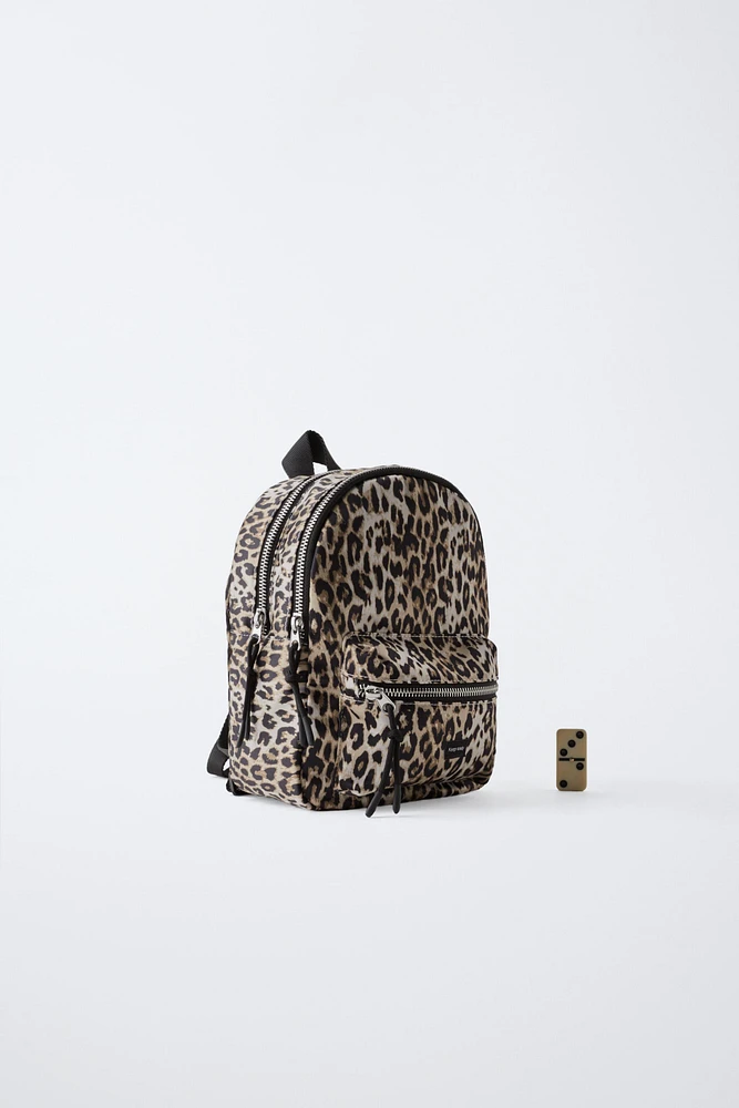 MINI SAC À DOS EN NYLON ANIMAL PRINT