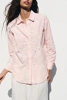 CHEMISE BRODERIES EFFET GOMME