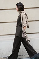 WIDE LEG SOFT PIQUÉ PANTS