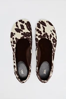 ANIMAL PRINT FABRIC BALLET FLATS