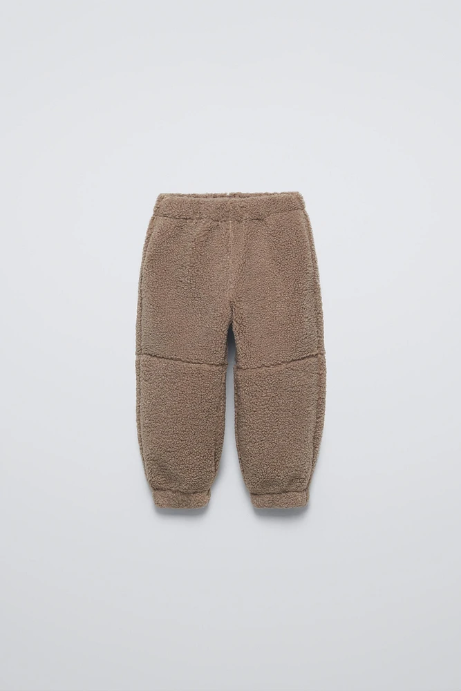 FAUX SHEARLING LINED PANTS