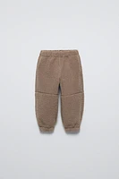 FAUX SHEARLING LINED PANTS