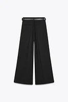 DOUBLE PLEAT BELTED PANTS