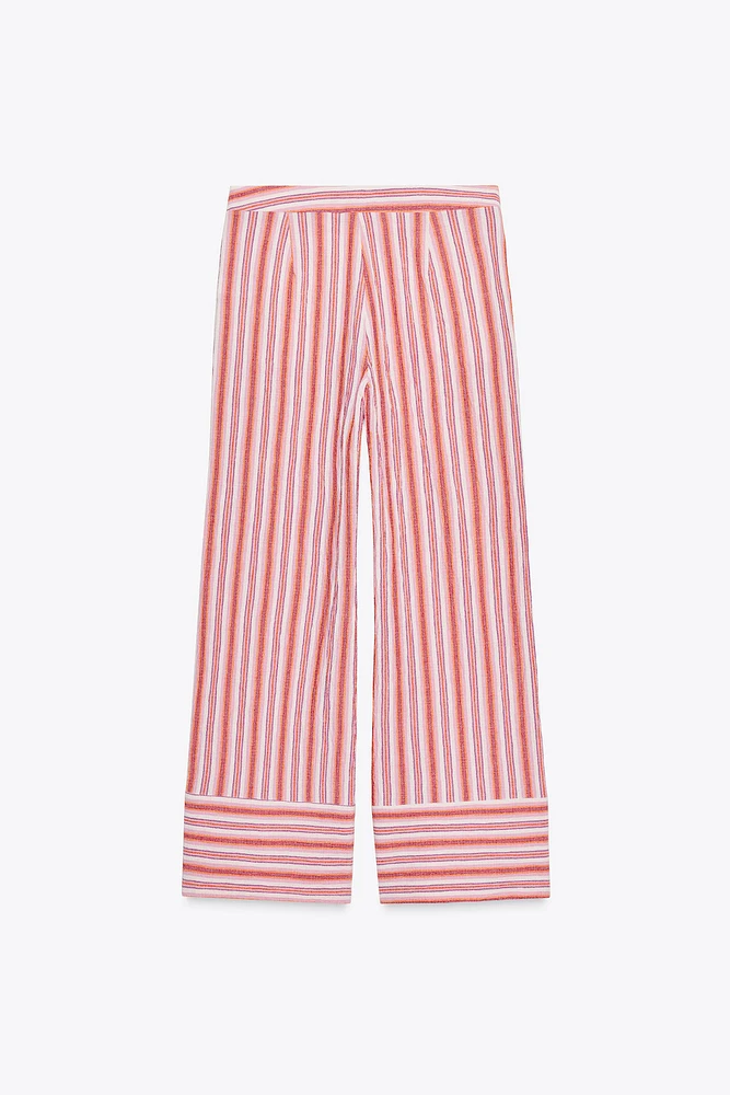 STRIPED WIDE RUSTIC PANTS