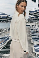 VESTE AVEC LIN MANCHES COMBINÉES