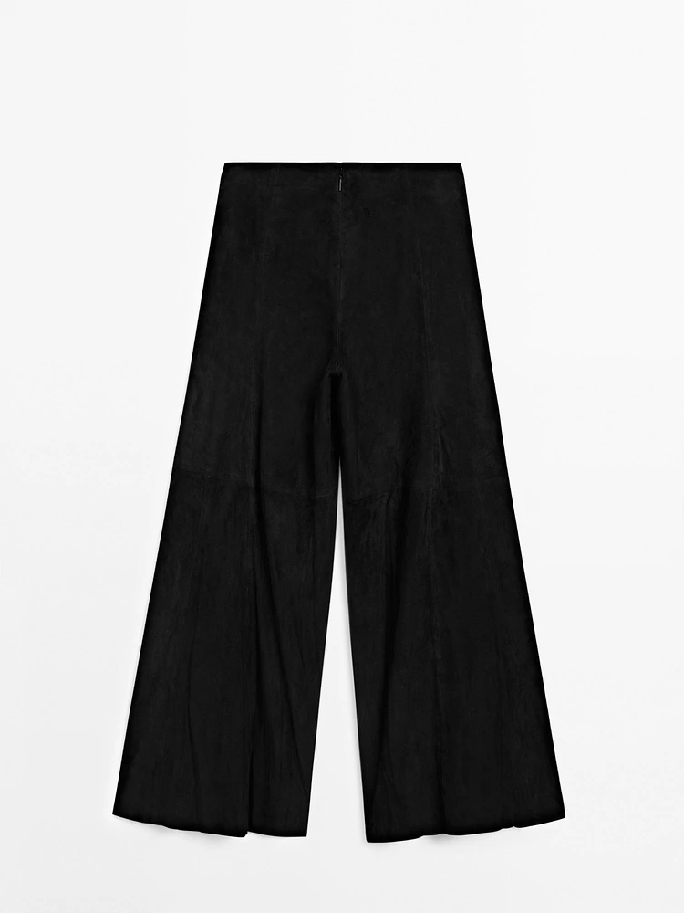 Pantalon large en cuir et daim - Limited Edition