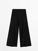Pantalon large en cuir et daim - Limited Edition