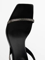 Printed heeled strappy sandals