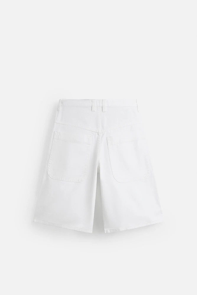 OVERSIZED FIT DENIM BERMUDA SHORTS
