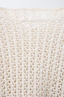PULL EN MAILLE RÉSILLE À FRANGES