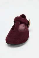 BUCKLED SUEDE MARY JANES