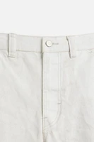 BERMUDA EN DENIM COUPE BAGGY EFFET CIRÉ