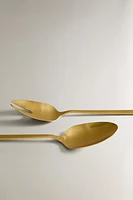 LOT DE 2 DE COUVERTS À SALADE EN ACIER DORÉ
