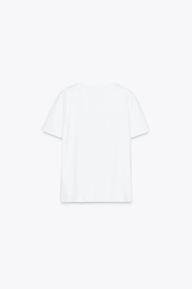 METALLIC PRINT T-SHIRT