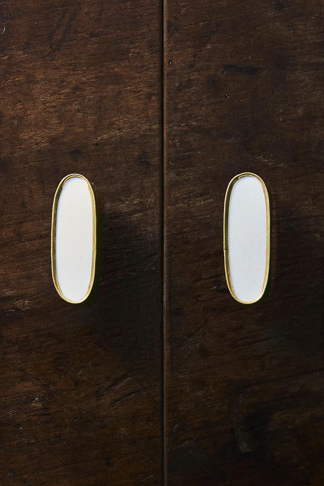 LOT BOUTON DE PORTE MARBRE OVALES (LOT DE 2)