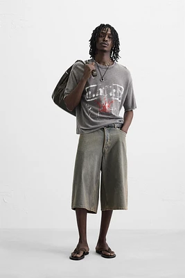 WASHED PRINT KNIT T-SHIRT