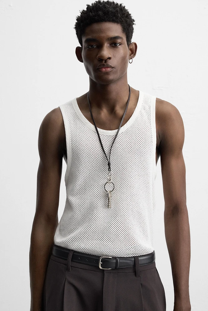 OPEN WEAVE TANK TOP