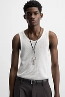 OPEN WEAVE TANK TOP