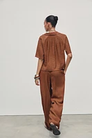 ELASTIC WAIST WIDE LEG PANTS