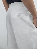 100% linen darted trousers