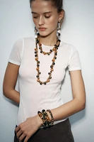 TWO-PACK OF WOODEN PIECE NECKLACES