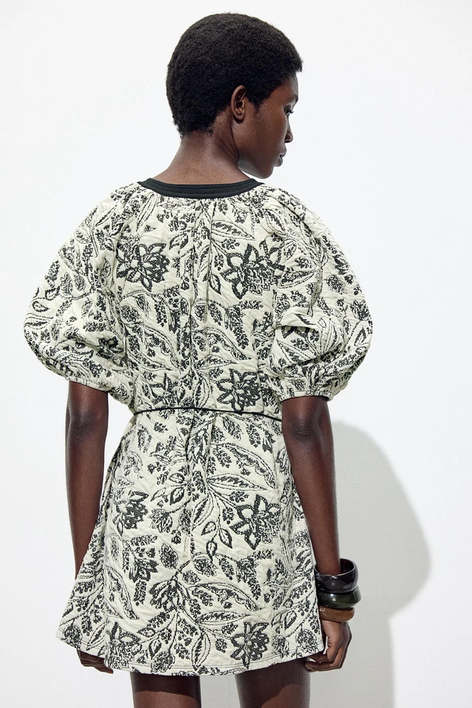 BELTED JACQUARD DRESS