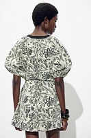 BELTED JACQUARD DRESS