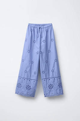 STRAIGHT LEG EMBROIDERED PANTS