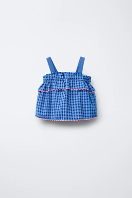 TOP À CARREAUX ONDULÉ CASA LAWA © X ZARA KIDS
