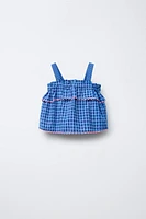 TOP À CARREAUX ONDULÉ CASA LAWA © X ZARA KIDS