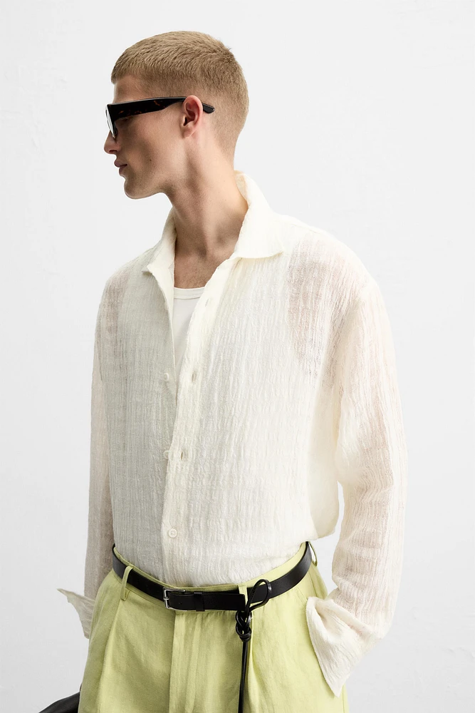 CHEMISE STRUCTURÉE LIN - COTON