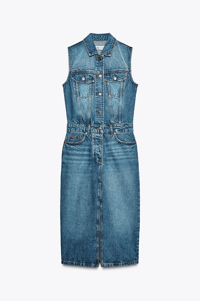 ROBE EN DENIM Z1975 MI-LONGUE SANS MANCHES