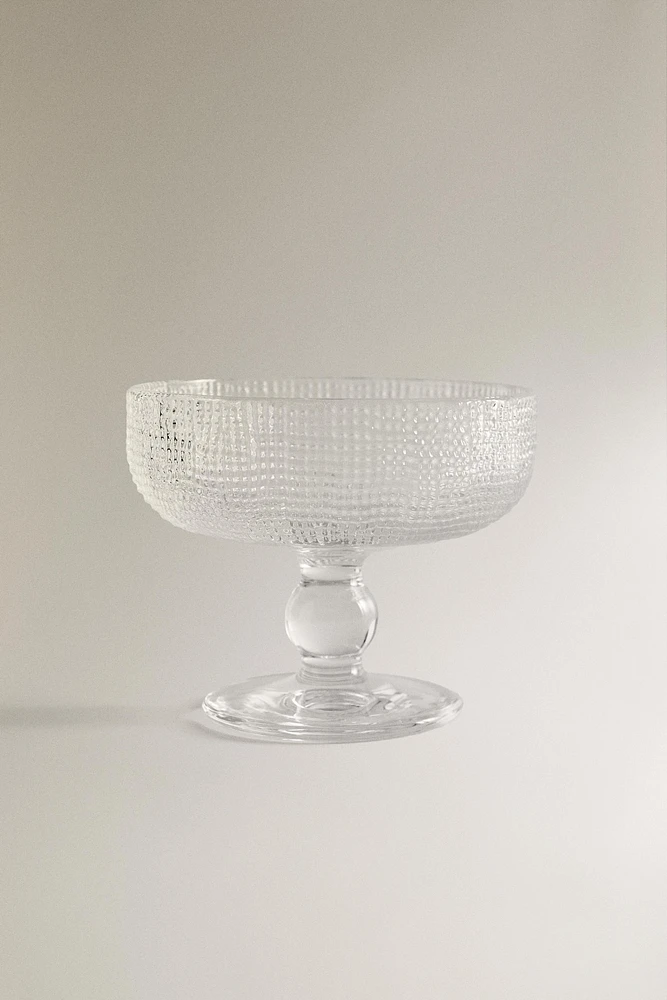 ICE-CREAM CUP GLASS WITH RAISED DESIGN
