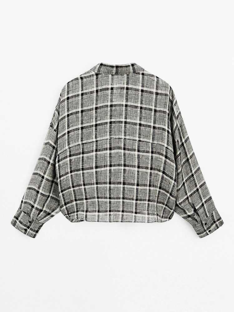 100% linen check shirt