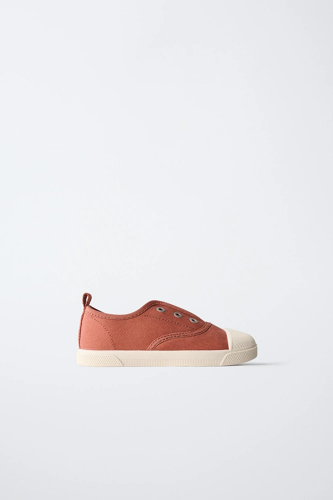 COTTON SNEAKERS WITH ELASTIC STRAP