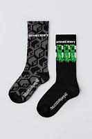 TWO PACK OF MINECRAFT © MOJANG AB ™ SOCKS