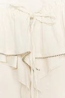COLD-SHOULDER BEADED CROP TOP