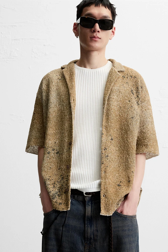 CHEMISE EN MAILLE À IMPRIMÉ ABSTRAIT