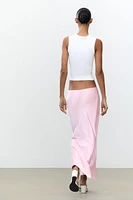 SATIN MIDI SKIRT