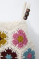 ROBE EN MAILLE CROCHET ET FANTAISIE