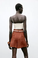 EMBROIDERED BELT SHORTS