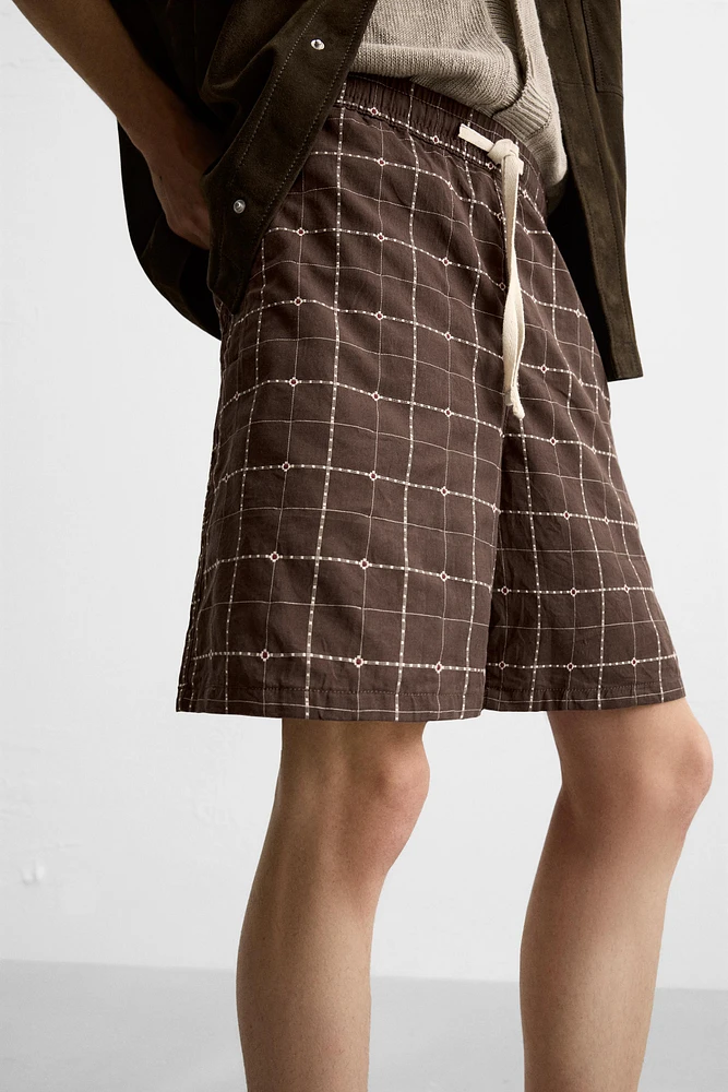 BERMUDA JACQUARD À CARREAUX