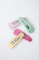 LOT DE QUATRE PINCES CLIP COULEURS