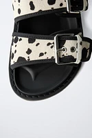 ANIMAL PRINT LEATHER SANDALS