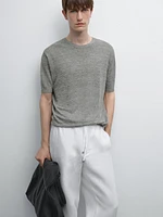100% linen short sleeve knit T-shirt