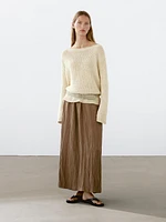 Lightweight pleated skirt with elasticated waistband