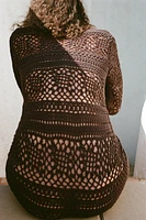 CROCHET KNIT MINI DRESS