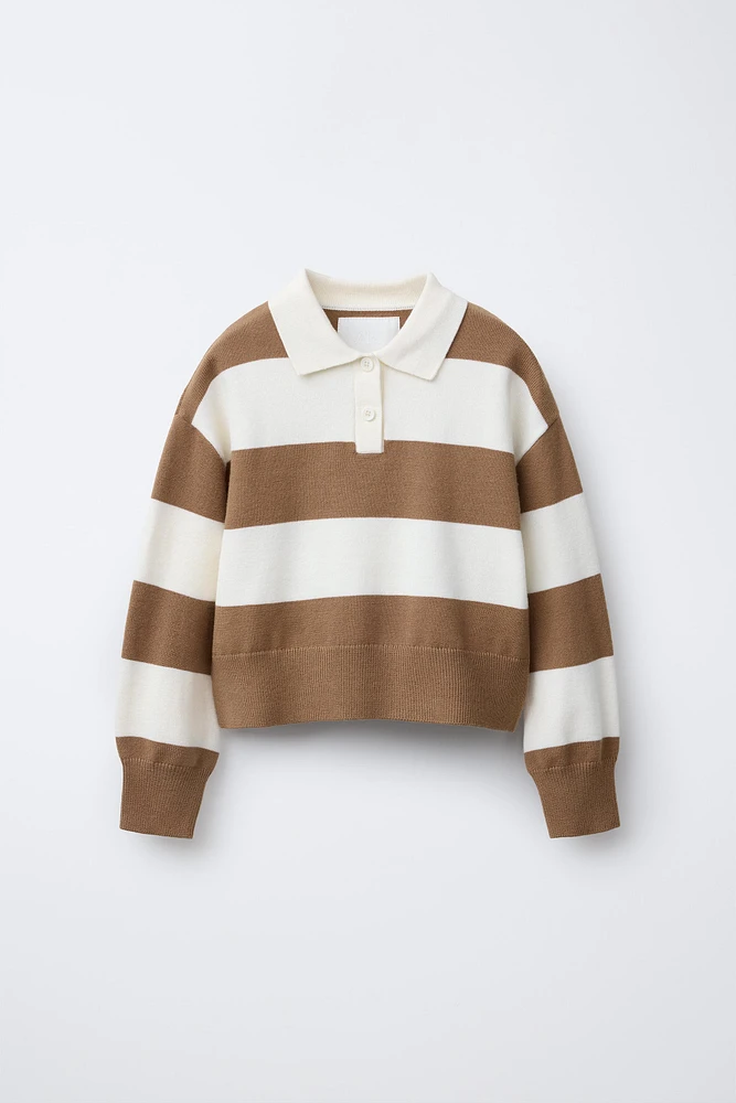 STRIPED KNIT POLO